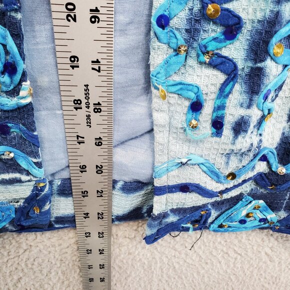 Pushpa Women’s Sequins Vintage Blazer Jacket Medium Size M Blue FLAW - Picture 9 of 12